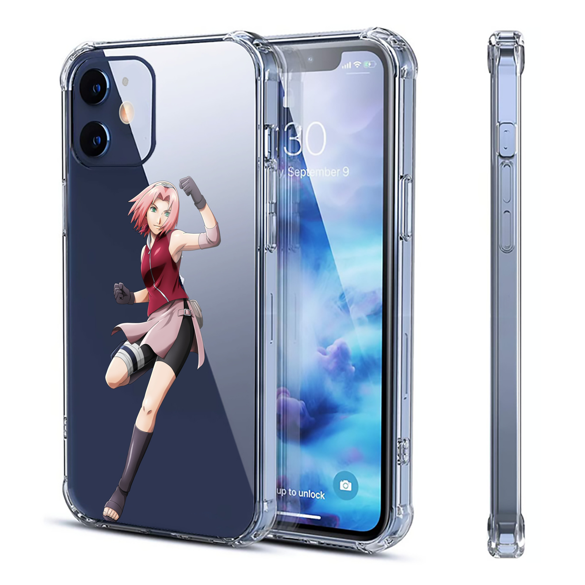 （画像用） NARUTO -ナルト- 春野サクラ Haruno Sakura 【iPhone 12シリーズ対応】透明スマホケース（クリアソフトケース）